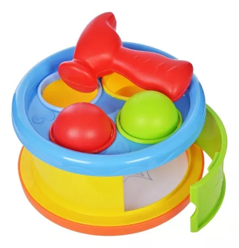 Juguete Para Bebes 2 En 1 Tambor Y Encaje Con Martillo