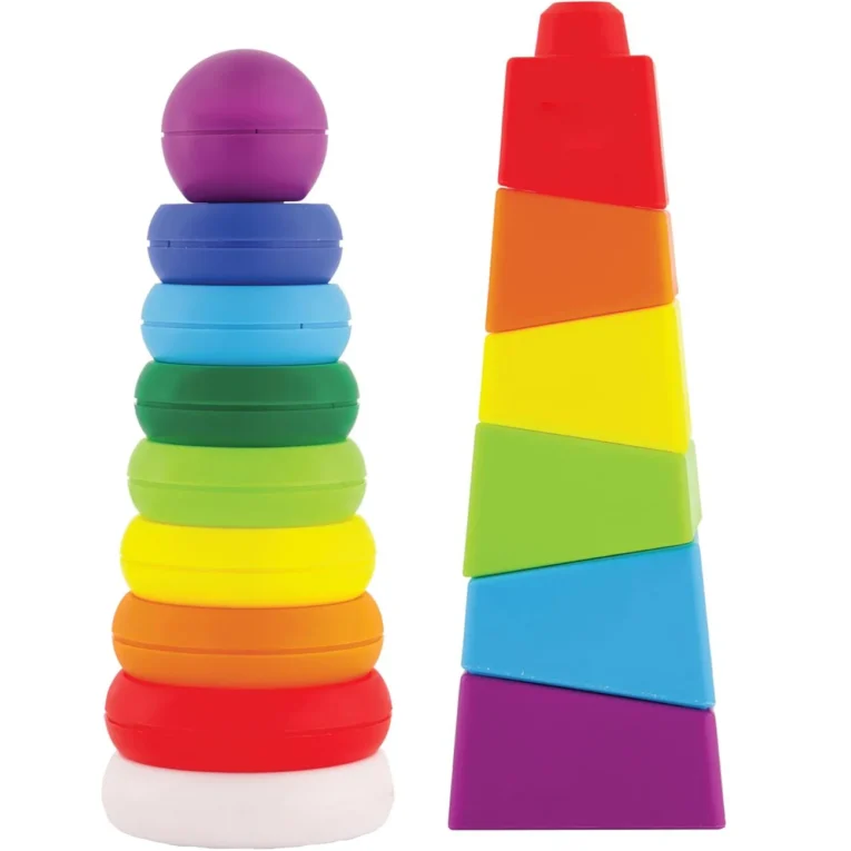 Juego de 2 Torres Apilables Arcoiris Smart Baby (3)