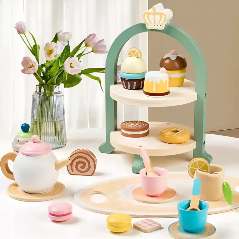 Juego de Te y Postres de Madera