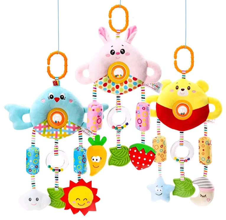 Juguete Colgante de Felpa con Sonido y Mordedor (Safari Baby)