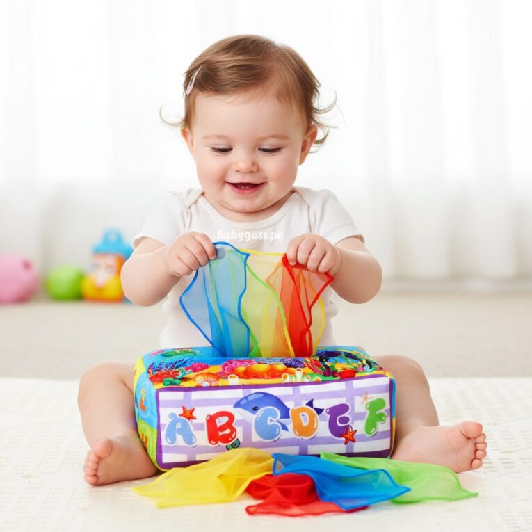 Porta Pañuelos de Tela Sensoriales ABC -6