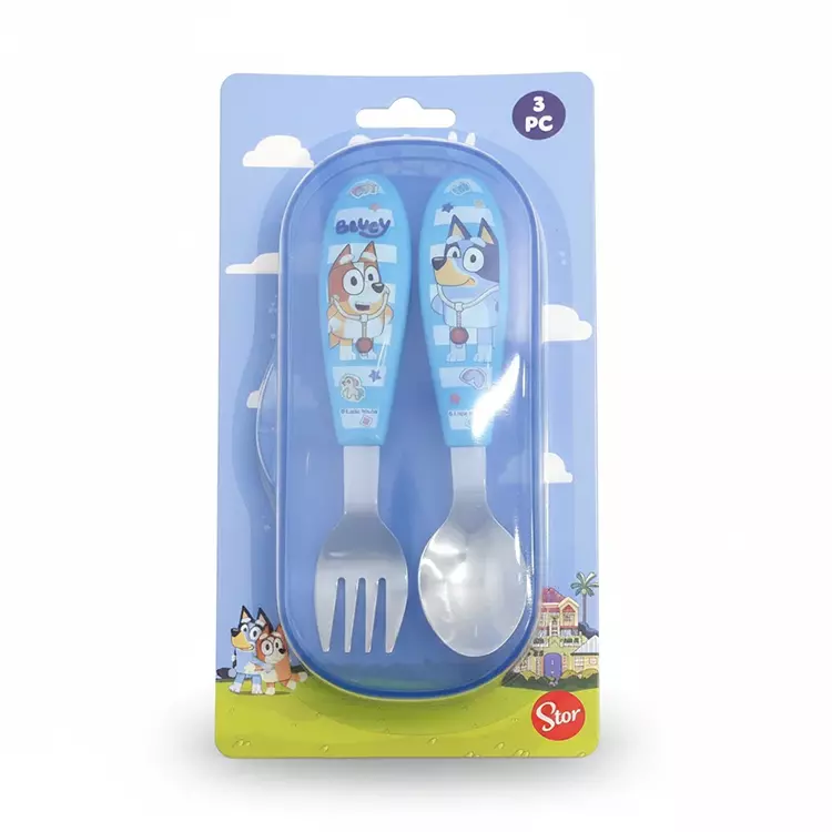 Set de Cubiertos Acero con Estuche Bluey